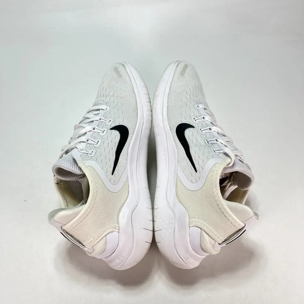 Nike Free RN 2018 White Black Running Shoes Sneakers 942836-100 Men's Size 7.5